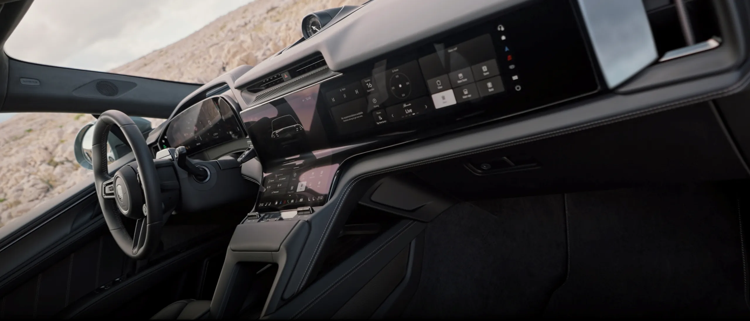 Cayenne Electric on a coastal mountain road
